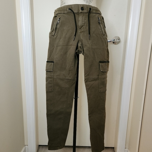 Zara green skinny cargo Khakis - Picture 2 of 12